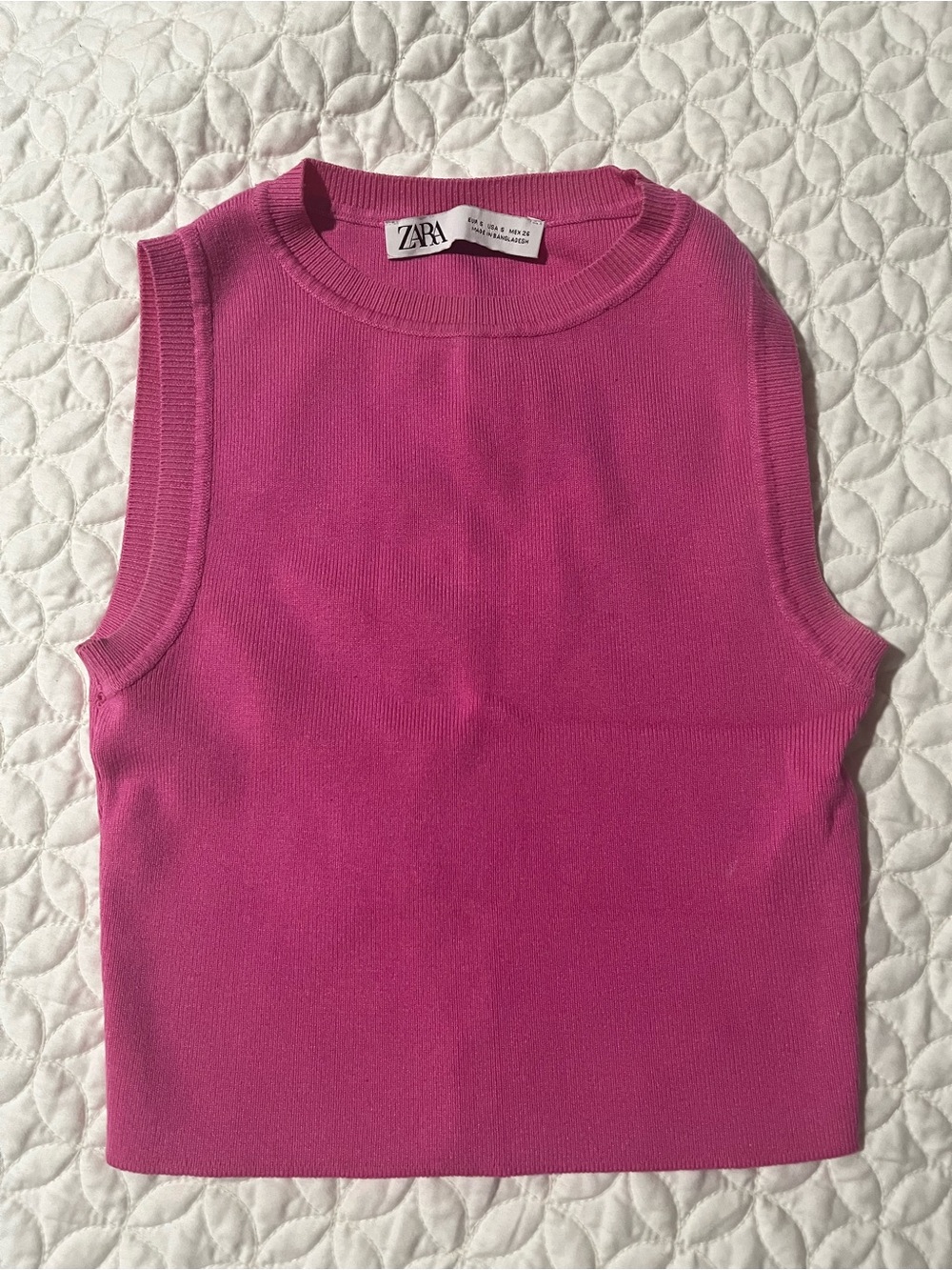 ZARA Pink Sleeveless Knit Top